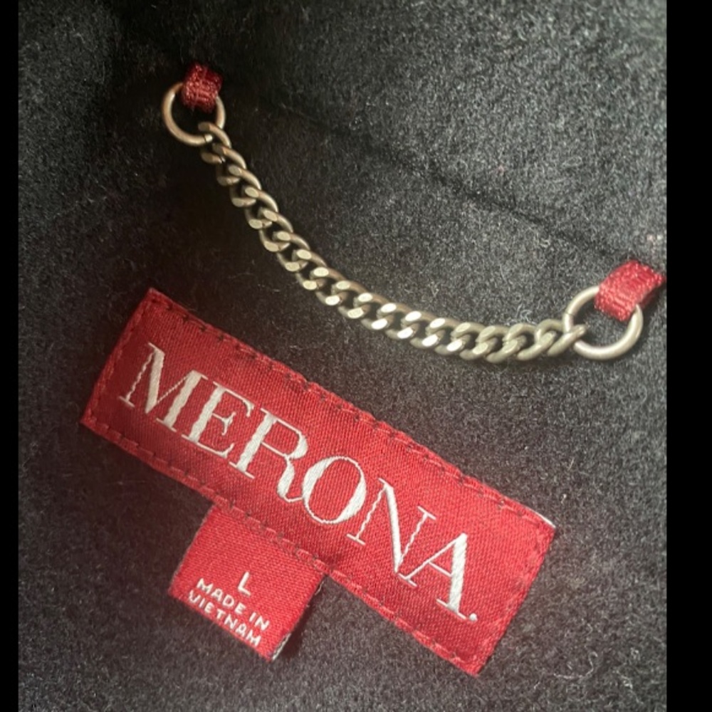 EUC! Merona Men’s Peacoat Wool Blend Double Breasted Quilted Lined Insulated L - Picture 3 of 4